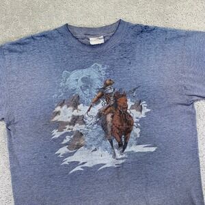 Vintage Signal Sport Graphic T Shirt XL Cowboy Bear Western Nature Outdoor 90s
